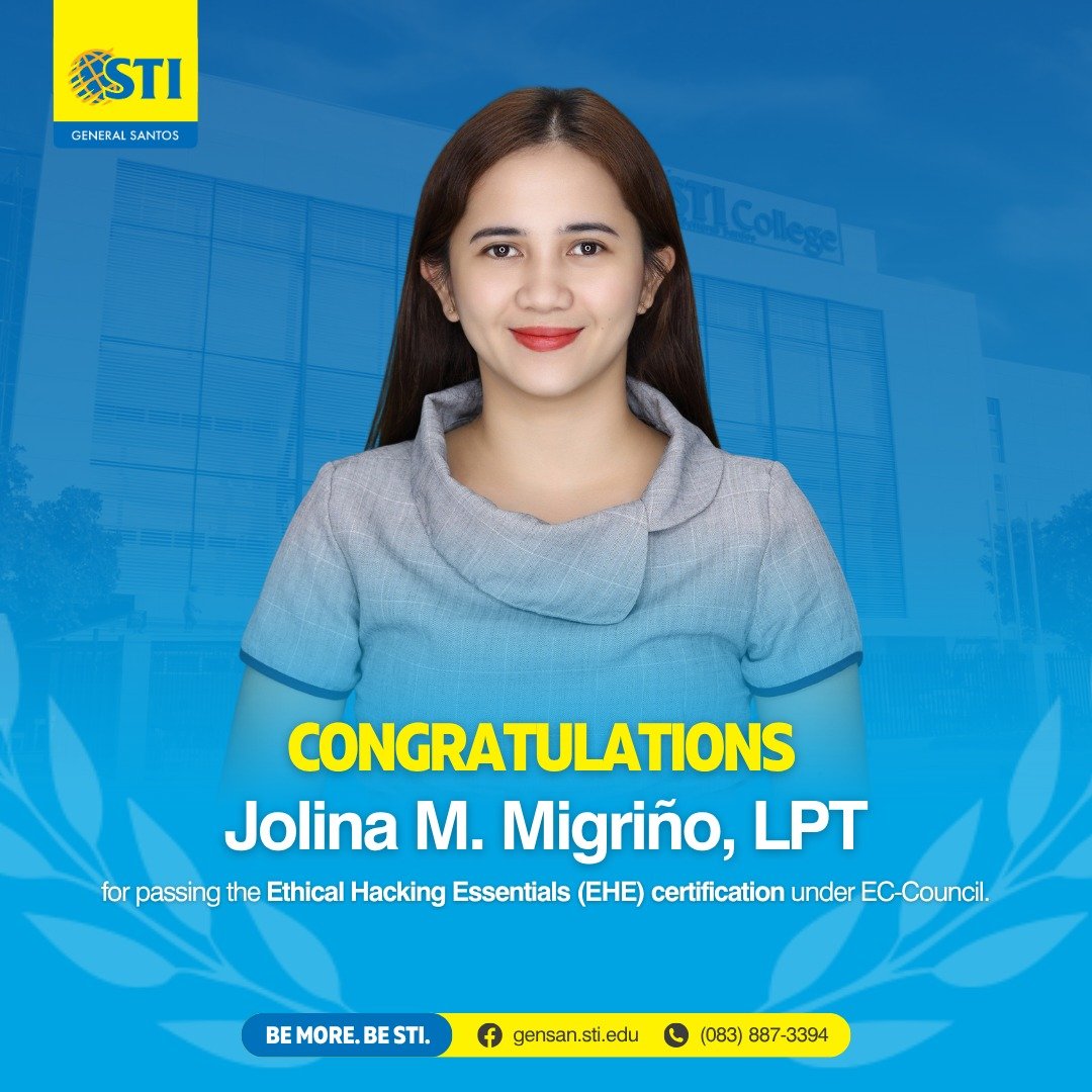 Congratulations to Ms. Jolina M. Migriño, LPT